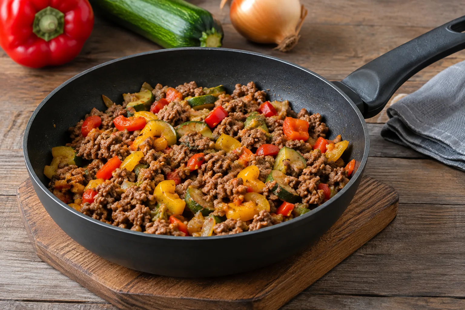 Bratpfannen-Rezept fuer Hackfleischpfanne