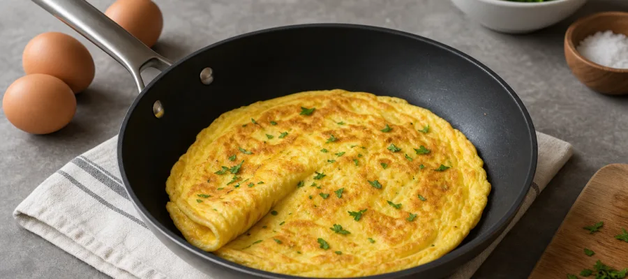Bratpfannen-Rezept fuer klassisches Omelett