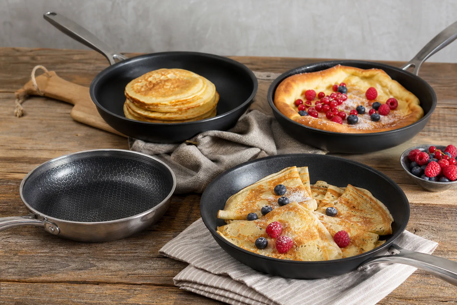 Bratpfannen-Rezepte fuer Fruehstueck, Pfannkuchen und suesse Gerichte
